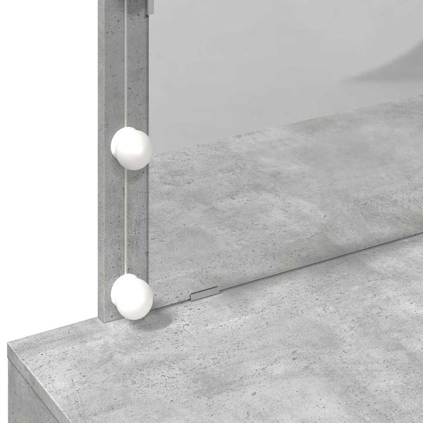 Schminktisch mit LED Betongrau 100x40x120cm