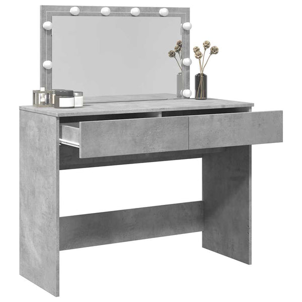 Schminktisch mit LED Betongrau 100x40x120cm