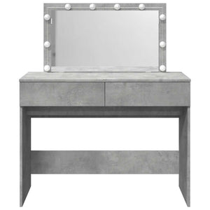Schminktisch mit LED Betongrau 100x40x120cm