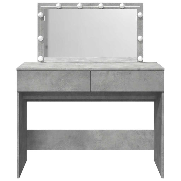 Schminktisch mit LED Betongrau 100x40x120cm