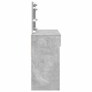 Schminktisch mit LED Betongrau 100x40x120cm