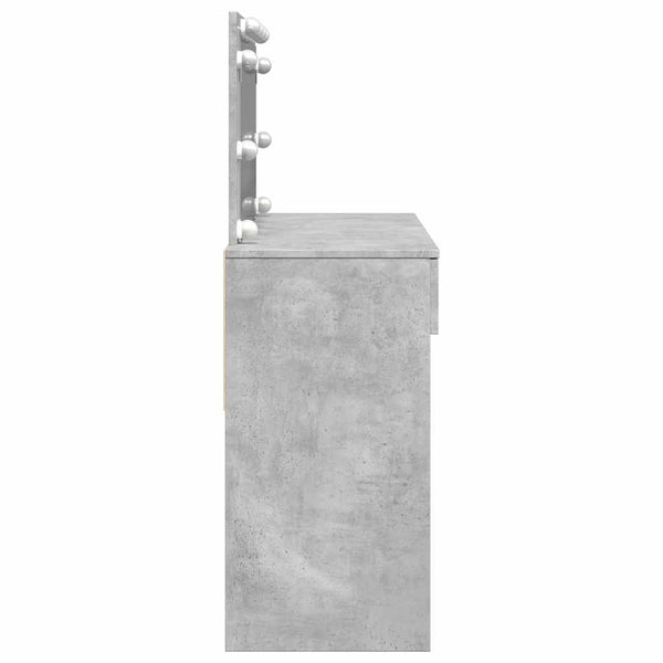 Schminktisch mit LED Betongrau 100x40x120cm