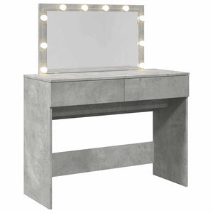 Schminktisch mit LED Betongrau 100x40x120cm
