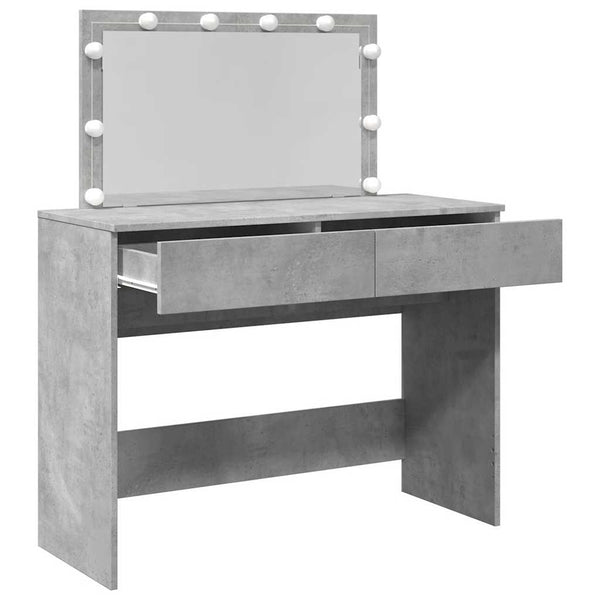 Schminktisch mit LED Betongrau 100x40x120cm