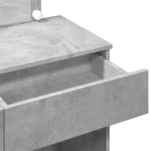Schminktisch mit LED Betongrau 100x40x120cm