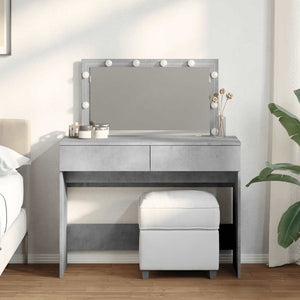 Schminktisch mit LED Betongrau 100x40x120cm