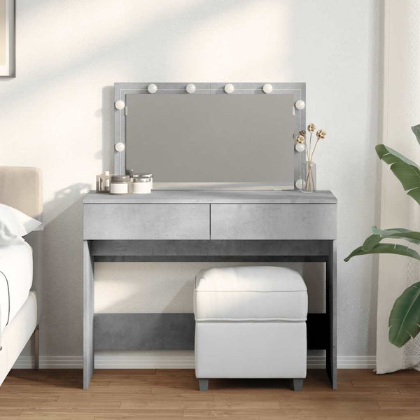 Schminktisch mit LED Betongrau 100x40x120cm