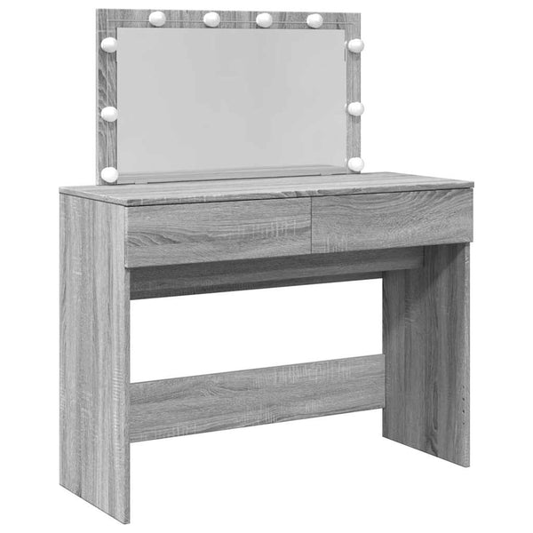 Schminktisch mit LED Grau Sonoma 100x40x120 cm