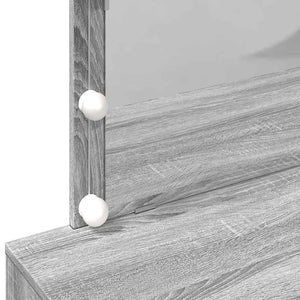 Schminktisch mit LED Grau Sonoma 100x40x120 cm