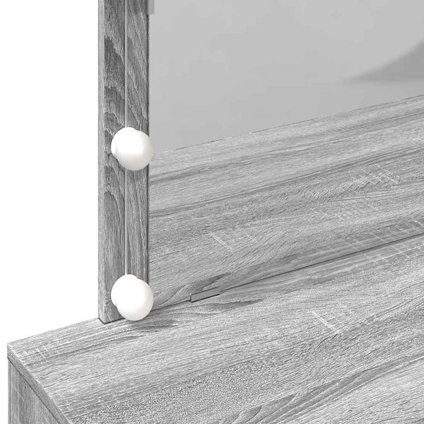 Schminktisch mit LED Grau Sonoma 100x40x120 cm