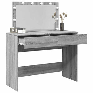 Schminktisch mit LED Grau Sonoma 100x40x120 cm