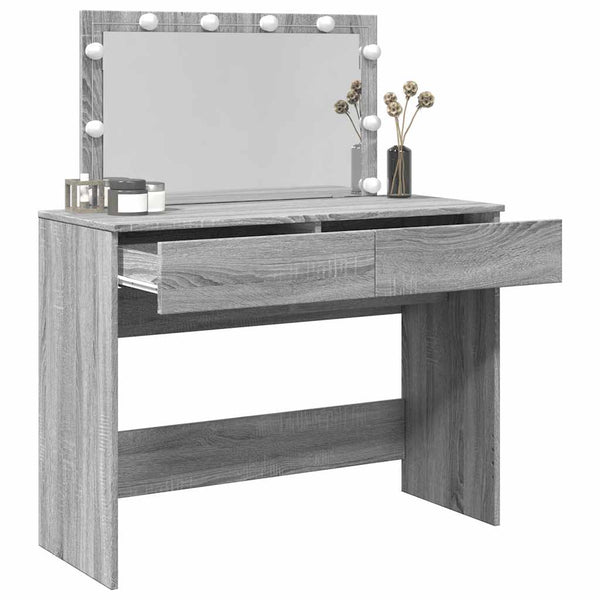 Schminktisch mit LED Grau Sonoma 100x40x120 cm