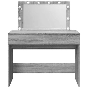 Schminktisch mit LED Grau Sonoma 100x40x120 cm