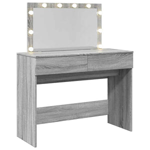 Schminktisch mit LED Grau Sonoma 100x40x120 cm