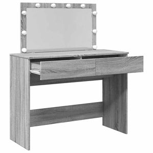 Schminktisch mit LED Grau Sonoma 100x40x120 cm