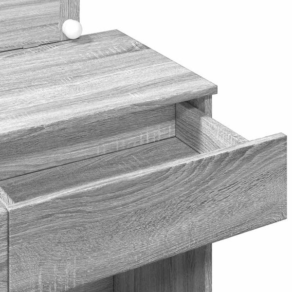 Schminktisch mit LED Grau Sonoma 100x40x120 cm