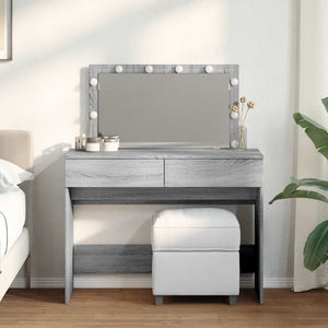 Schminktisch mit LED Grau Sonoma 100x40x120 cm