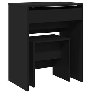 Schminktisch mit Hocker Schwarz 60x40 cm