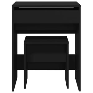 Schminktisch mit Hocker Schwarz 60x40 cm
