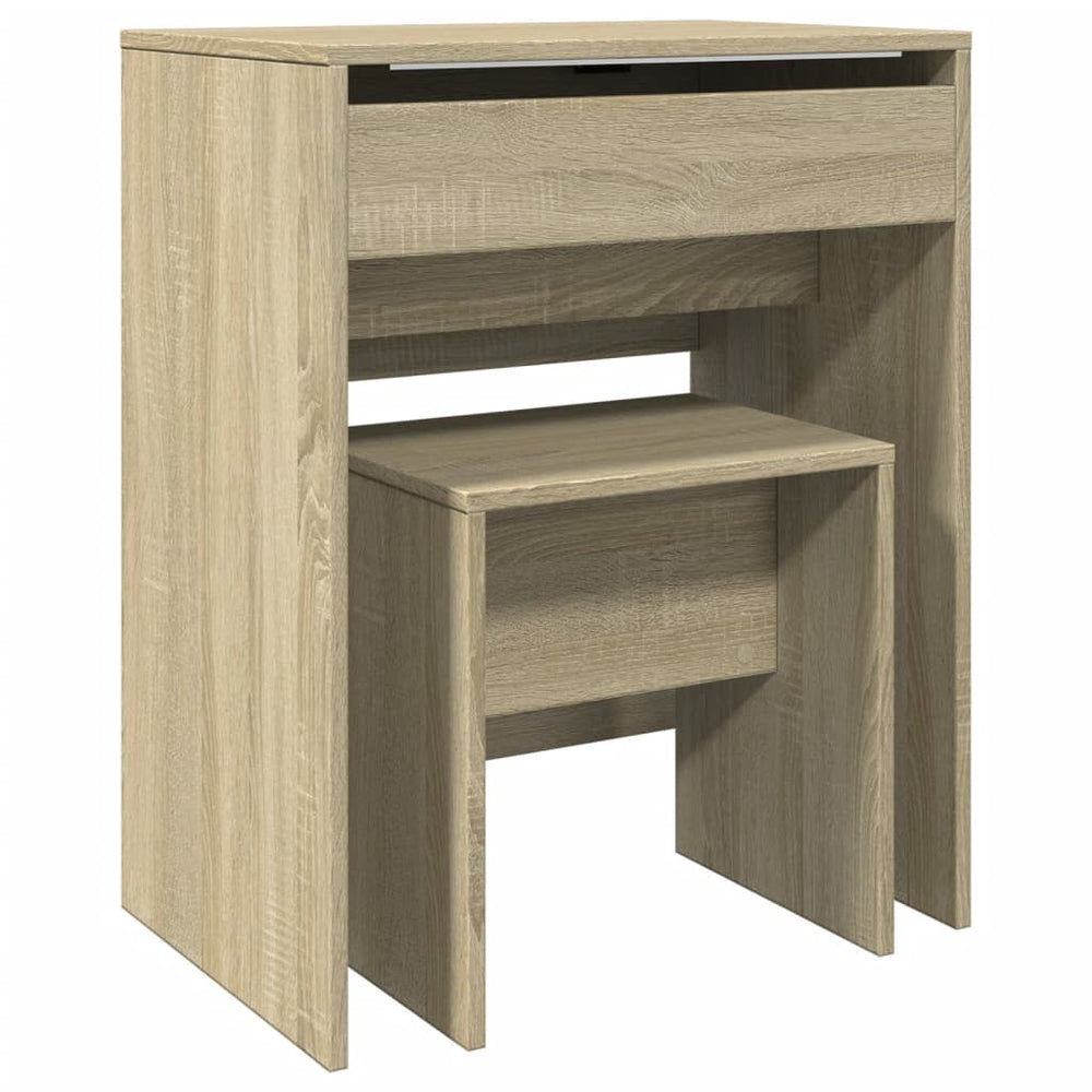Schminktisch Sonoma-Eiche mit Hocker