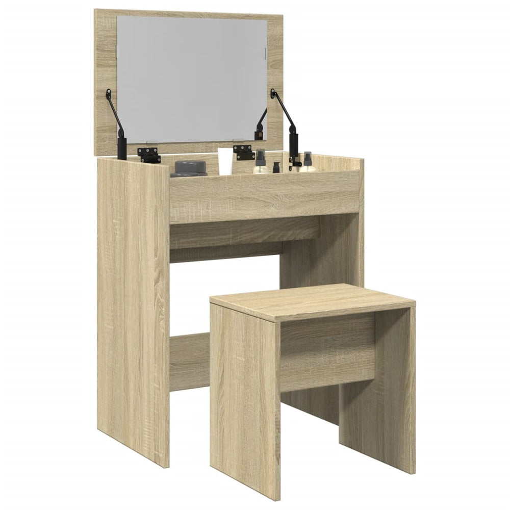 Schminktisch Sonoma-Eiche mit Hocker