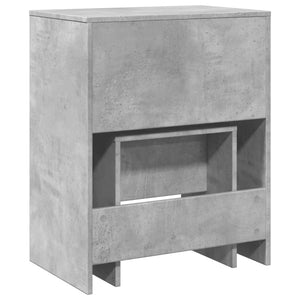 Betongrauer Schminktisch mit Hocker, 60 cm