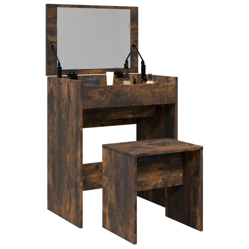 Schminktisch mit Hocker Räuchereiche 60 cm