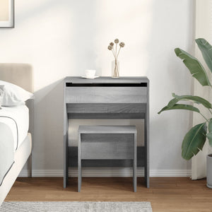 Schminktisch mit Hocker Grau Sonoma 60x40x113,5 cm