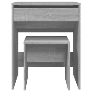 Schminktisch mit Hocker Grau Sonoma 60x40x113,5 cm