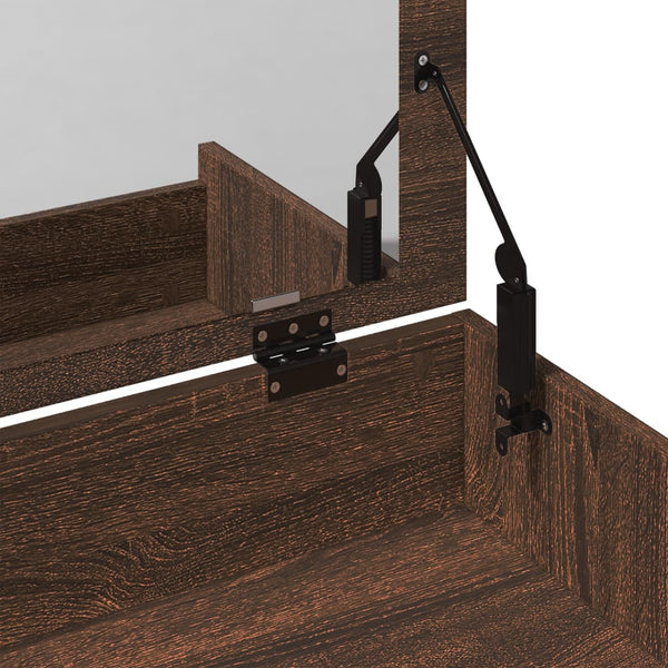 vidaXL Dressing Table with Stool Brown Oak-Look 60x40x113.5 cm