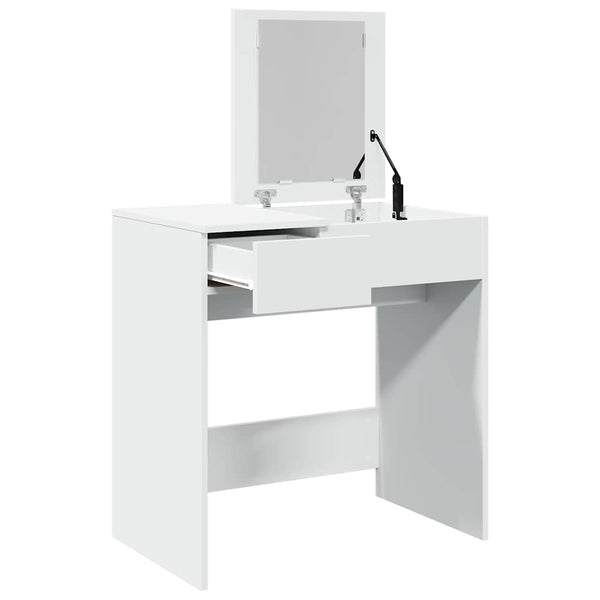 Schminktisch mit Spiegel, Weiß, 73x46,5x120 cm