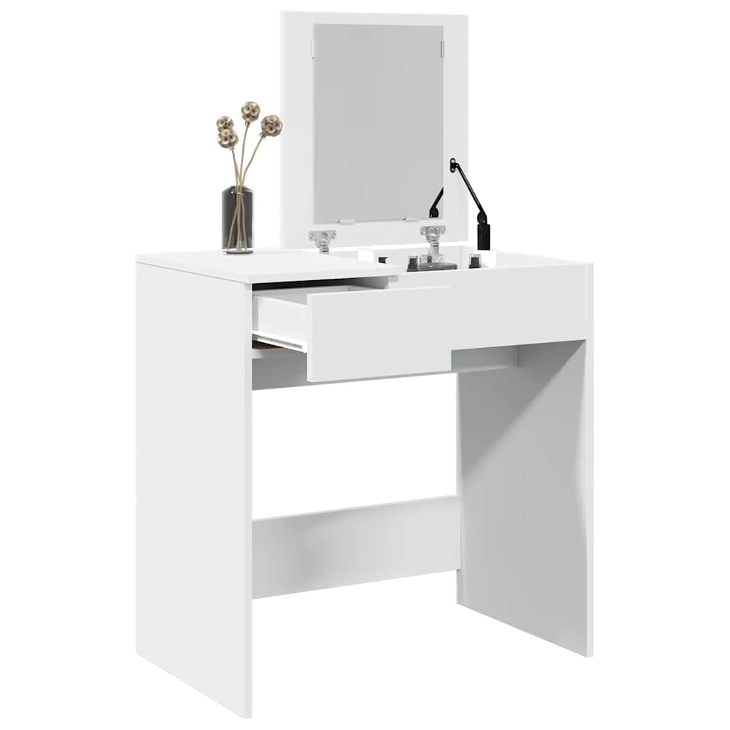 Schminktisch mit Spiegel, Weiß, 73x46,5x120 cm