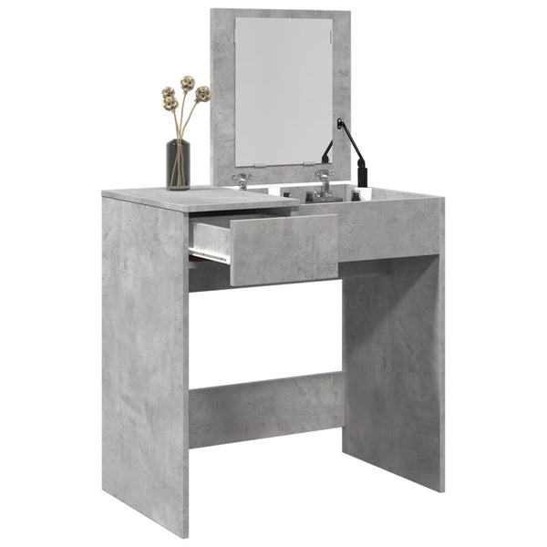 Schminktisch Betongrau mit Spiegel 73x46,5x120 cm