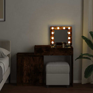 Schminktisch mit LED Räuchereiche 115cm