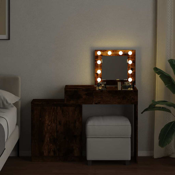 Schminktisch mit LED Räuchereiche 115cm