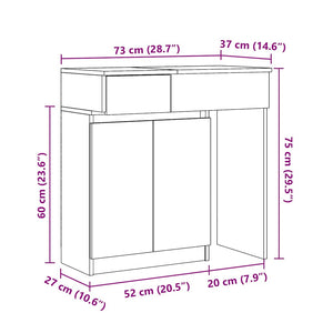 Schminktisch mit LED Räuchereiche 115cm