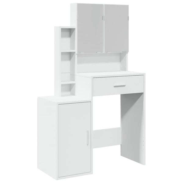 Schminktisch mit Spiegel und Schrank Weiß