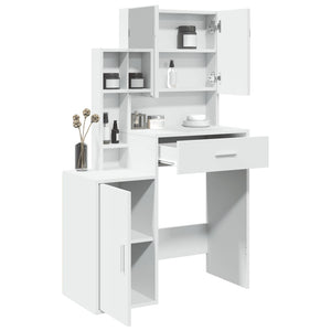 Schminktisch mit Spiegel und Schrank Weiß