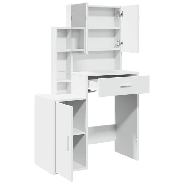 Schminktisch mit Spiegel und Schrank Weiß