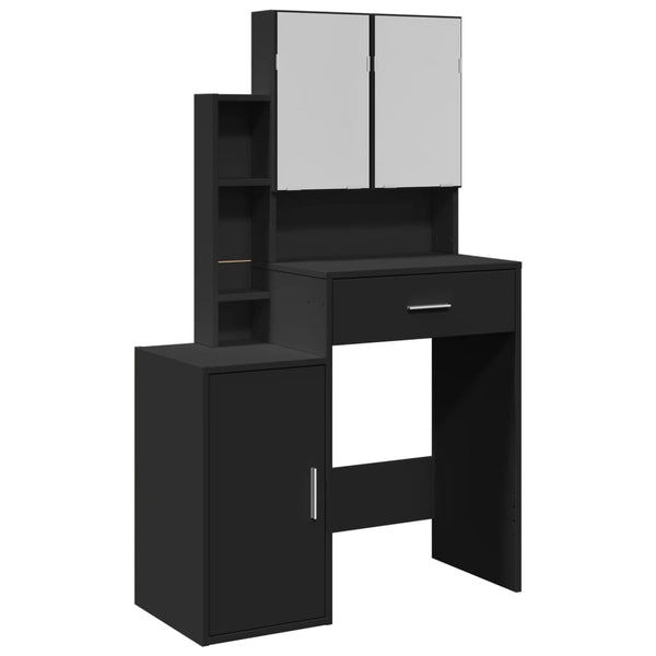 Schminktisch Schwarz mit Schrank 80 cm