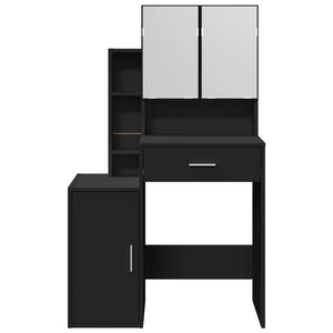 Schminktisch Schwarz mit Schrank 80 cm