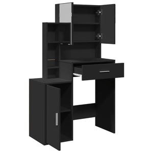 Schminktisch Schwarz mit Schrank 80 cm