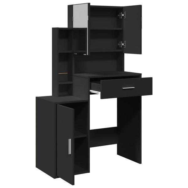 Schminktisch Schwarz mit Schrank 80 cm