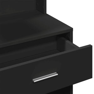 Schminktisch Schwarz mit Schrank 80 cm