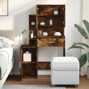 Schminktisch mit Spiegel und Schrank Räuchereiche