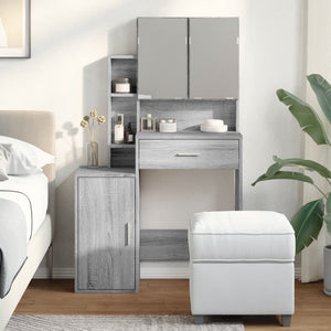 Schminktisch mit Schrank Grau Sonoma-Eiche