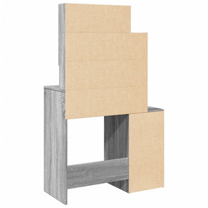 Schminktisch mit Schrank Grau Sonoma-Eiche