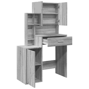 Schminktisch mit Schrank Grau Sonoma-Eiche