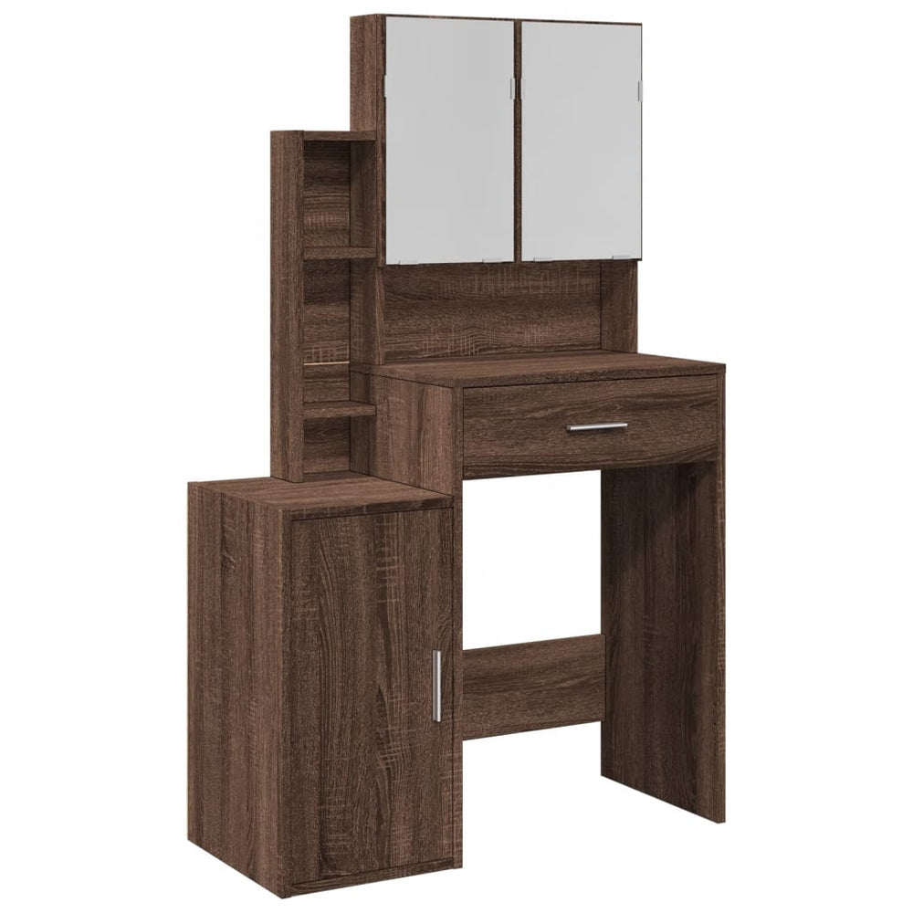 Schminktisch mit Schrank Braun Eichenoptik