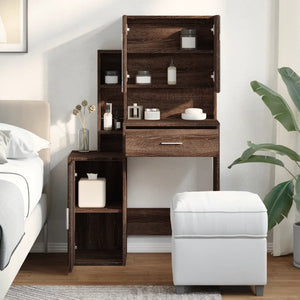 Schminktisch mit Schrank Braun Eichenoptik